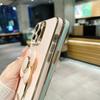 Adecuado para Funda de Teléfono Móvil Apple 17 Galvanizado Todo Incluido Iphone15Pro Soporte de Molino de Viento Grande Descompresión Anti-Caída Cubierta Protectora