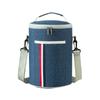 Bolsa de Aislamiento de Correa Rayada Estilo Europeo Personalizada al por Mayor Cilíndrica con Bolsa de Arroz Gruesa Bolsa Redonda para Lonchera Bolso Cruzado Bolsa Redonda de Cubo