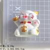 Médio Tridimensional Pintado Gato da Sorte Acessórios de Resina Cola Creme DIY Ornamentos Chaveiro Acessórios de Cabelo Decoração de Beleza Lote