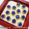 Nueva Caja Mágica con Forma de Flor Incrustada de Diamantes, Multicolor, Seis Agujeros, Cuentas Espaciadoras de Circonio, Pulsera de Cristal con Cuentas DIY, Accesorios de Joyería