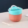 Tazón de Sopa de Acero Inoxidable para Trabajadores de Oficina, Estudiantes y Niños, Taza de Desayuno de Apariencia Elegante, Vajilla, Cuchara, Termo Portátil, Vaso para Agua