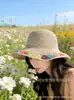 Nuevo Sombrero de Viaje de Verano con Protección Solar, Sombrero de Pescador Plegable, Sombrero de Paja que Hace que la Cara Parezca Más Pequeña, Sombrero de Sol con Ala Ancha, Sombrero de Cubo