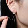 Tiktok Transmisión en Vivo Más Vendido Personalidad de Nicho Estrella de Ocho Puntas Hilo para Oreja Pendientes de Estrella de Plata Pura S925 Moissanita Venta al por Mayor