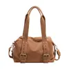 Bolso Tote de Cuero con Diseño Retro para Mujer 2025 Invierno Nuevo Casual Versátil Diario Bolso de Hombro Cruzado