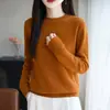 Cross26 Otoño/Invierno Primera Línea Ropa Lista para Usar Suéter de Punto Cuello Redondo para Mujer Manga Larga Jersey Capa Base Versátil Holgado Estilo Caliente