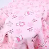 2020 nuevo tejido de terciopelo para bebé tejido por urdimbre poliéster estampado de dibujos animados ropa de pijama para bebé en stock suministro