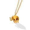 Diseño minoritario coreano costura multicapa elefante bebé collar clavícula femenino acero de titanio chapado en oro real 18K joyería P587
