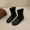 Nueva colección de invierno 2026: botas de caña alta, ultra suaves, que aumentan la altura 3 cm en el interior, botas elásticas adelgazantes, de punta redonda, suela plana, y botas de cuero adelgazantes