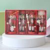 Set de 10cm de Cascanueces Soldado Marioneta Estilo Nórdico Navideño Colgante para Decoración de Árbol de Navidad Pinzas de Nuez