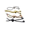Cadena de cuentas de goma de 2 mm * 11 cm Dorada Negra Oro Rosa ajustable Cadena para pulsera DIY Accesorios de joyería de comercio exterior