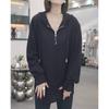Sudadera con Capucha y Media Cremallera 2026 para Mujer, Nuevo Estilo Otoñal, Modelo Popular Talla Grande, Top Holgado de Manga Larga de Longitud Media