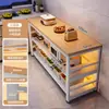 Estante de suelo multicapa para barra de bar, mesa estrecha con estantes, mesa de comedor, mesa divisoria para sala de estar, mesa larga simple de ocio para balcón
