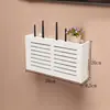 Caixa de Armazenamento para Roteador Montada na Parede Prateleira para Set-top Box WiFi Sem Furos Caixa de Cobertura de Parede Rack Organizador Decorativo