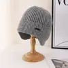 Gorro de Tricô de Inverno para Homens, Mesmo Estilo com Forro de Fleece, Gorro de Lã Quente e Espesso, Gorro de Algodão para Ciclismo ao Ar Livre, Proteção de Orelha à Prova de Frio