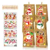 Lb113 Amazon Feliz Natal Papai Noel Boneco de Neve Veado Floco de Neve Adesivo Decoração Festa Saco de Papel Kraft
