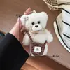 Chaveiro de Urso de Pelúcia Tendência de Luxo Criativo Desenho Animado Ursinho Teddy Fofo Pingente de Chave para Bolsa de Menina Boneca