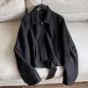 2026 Nuevo Estilo Corta Cintura Ceñida Cortavientos Chaqueta Corta Casual Chaqueta con Doble Cremallera para Mujer Venta al por Mayor N6FW9902