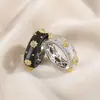 Anillo Ancho de Plata S925 Italiana Chapado en Oro Incrustado de Diamantes para Mujer, Estilo Chino Retro, Lujo Ligero, Anillo de Diseño de Nicho de Gama Alta