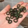 Anel Corrente de Jade Hetian Natural com Manchas Pretas e Algodão Branco Acessórios para Joias Budistas DIY Corrente para Celular