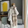 Bufanda de mujer invierno color sólido mohair engrosado nuevo de alta calidad blanco combinable chal bufanda cálida moda