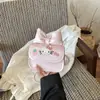 Diseño de lunares estilo coreano, bolso cuadrado pequeño, simple y versátil para ir al trabajo, lindo moño, de mano, temática de gatos, y se puede llevar como bolso de hombro o bolso cruzado