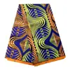 Tecido Wax Africano em Estoque Poliéster Dupla Face Estampa Geométrica Tecido Africano, Vendido a Partir de 6 Jardas