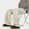 Jeans Rectos Melange Gris Oscuro para Hombre, Pantalones Nuevos de Primavera con Estilo Americano, Pantalones de Trabajo a Cuadros Retro de Leñador