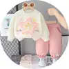 Conjunto de Primavera y Otoño para Niña 2026 Nueva Moda para Bebé Ropa de Otoño Sudadera con Estrellas de Encaje Conjunto de Dos Piezas