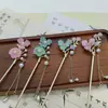 Grampo de Cabelo com Borla Floral Estilo Chinês para Mulheres, Acessório de Cabelo Hanfu de Nicho de Luxo de Alta Qualidade, Joia de Estilo Antigo, Grampo de Cabelo Versátil da Moda