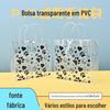 Fabricante de Bolsa de Mão Transparente de PVC Bolsa de Plástico para Cosméticos Fecho de Pressão Saco para Presente Saco de Embalagem de Roupas Estampado Personalização