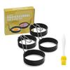 Alça de silicone molde antiaderente para omelete venda quente transfronteiriça aço inoxidável espessado redondo conjunto de omelete