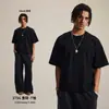Moda Personalización Alta Calidad Marca de Moda Caja Holgada Simple Algodón Puro Básico Camiseta Corta y Holgada Camiseta para Hombre
