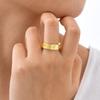 Joyería de Agua del Arroyo de Primavera Anillo de Corazón con Circonita de Acero Inoxidable Oro Moda Personalidad Simple R-704