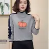 Tendencia de TikTok 2025 Otoño e Invierno Camiseta Base de Forro Polar Doble Cara con Base de Pedrería Engrosada Moda Cálida Versátil Top