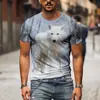 Amazon Cross-Border Mais Vendido Suéter Masculino Manga Curta Criativo e Confortável Impressão Digital 3D Camiseta Personalizada Atacado