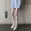 Medias de Seda Negras para Mujer Sexy Primavera y Otoño Delgadas Estampado de Mariposas Letra Ins Trendy Mariposa Azul Internet Rojo Calcetines Blancos
