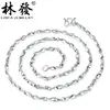 Venta caliente [cadena de lingote] collar de plata 99 moda femenina collar largo de cadena única regalo de cumpleaños venta caliente