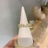 Anel de Dedo Indicador Aberto Borboleta com Brilho Diamante Ins Tendência Alto Padrão Sensação de Design Celebridade da Internet Estilo Frio Moda para Mulheres