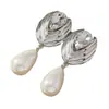 Pendientes de Perla Irregulares de Moda Transfronteriza, Tachuelas Sencillas y Exquisitas, Lujo Exagerado, Estilo de Gama Alta, Pendientes Elegantes al por Mayor