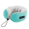 Almohada de masaje en forma de U, masajeador multifuncional de viaje, masajeador eléctrico, almohada de masaje para la columna cervical, almohada para uso en coche y hogar