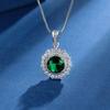 Traje de joyería transfronterizo anillo clásico de imitación de esmeralda denier pendientes colgante conjunto de tres piezas europeo y americano