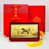 2026 Año del Caballo Éxito en el Año del Caballo Billete Conmemorativo con Lámina de Oro Dibujo Animado del Zodiaco Billete de Oro Conmemorativo Buen Comienzo Regalo de Sobre Rojo Venta al por Mayor