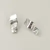 Pin de orelha trapezoidal de folha de flandres plissada vintage preservador de cor banhado a ouro 14K agulha de prata brincos DIY acessórios de joia para orelha material