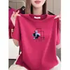 Liquidação~ Camiseta Estampada de Manga Curta de Alta Qualidade para Mulheres, Gola Redonda Solta, Emagrecedora e Rejuvenescedora, Blusa Casual da Moda para Mães