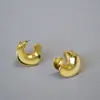 Pendientes de Moda Europeos y Americanos Retro Exagerados de Personalidad Irregulares Retorcidos en Forma de C Antiguos Chapados en Oro de Alta Calidad