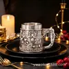 Novo Caneca de Cerveja Vintage Criativa de Halloween Personalizada Crânio Copo de Cerveja Resina de Relevo 3D Aço Inoxidável