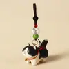 Chaveiro Pingente Escultura em Madeira Artesanal Gato Laranja Gordo Pingente de Gato Vaca Fofo para Mochila Escolar Presente para Mulheres Melhor Amiga