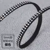 Joyería DIY Cordón de Cuero Remaches de Pedrería Tira de Terciopelo Coreano Negra con Pedrería Dorada y Plateada Cinta de Terciopelo Remachada Accesorios para Ropa