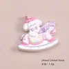 Accesorios de Resina DIY de Dibujos Animados Joyería Equitación Perro Blanco Pegamento de Crema Pasador Funda para Teléfono Móvil Hebilla de Zapato Llavero Colgante con
