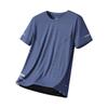 Camiseta de manga corta de seda helada para papá, fina, transpirable, deportiva, de verano, con cuello redondo, para hombre de mediana edad, de secado rápido.